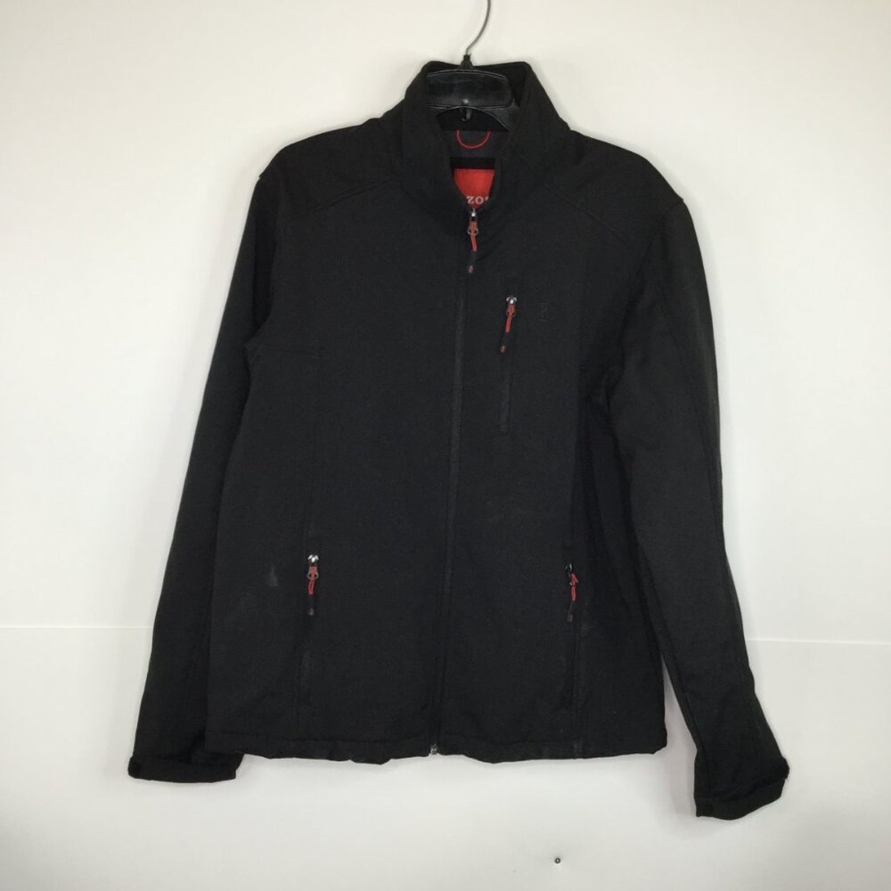 IZOD Medium Black Men’s Jacket – Warm Fleece Lining, Full Zip, Pockets